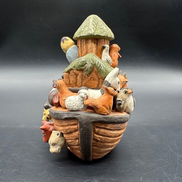 Noahs Ark Clay Figurine Folk Art Decor Maurelio Peru Animals Bible Religious - Picture 5 of 11